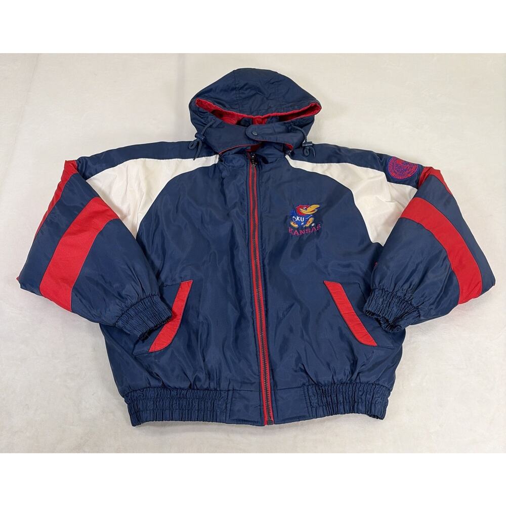 Vintage University of Kansas KU Jayhawks Pro Player Jacket Coat Full Zip Sz XL
